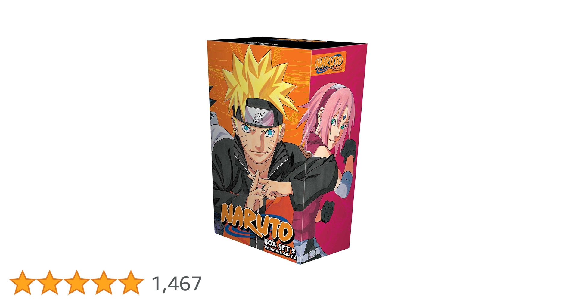 Naruto Box Set 3 Volumes 49-72 英語版 Naruto Graphic Novels Box Set 3: Volumes 49-72 with Premium